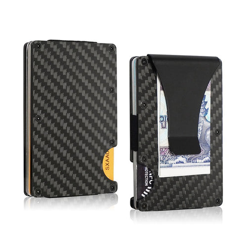 Bruney Carbon Fiber RFID Blocking Minimalist Wallet -Card Holder